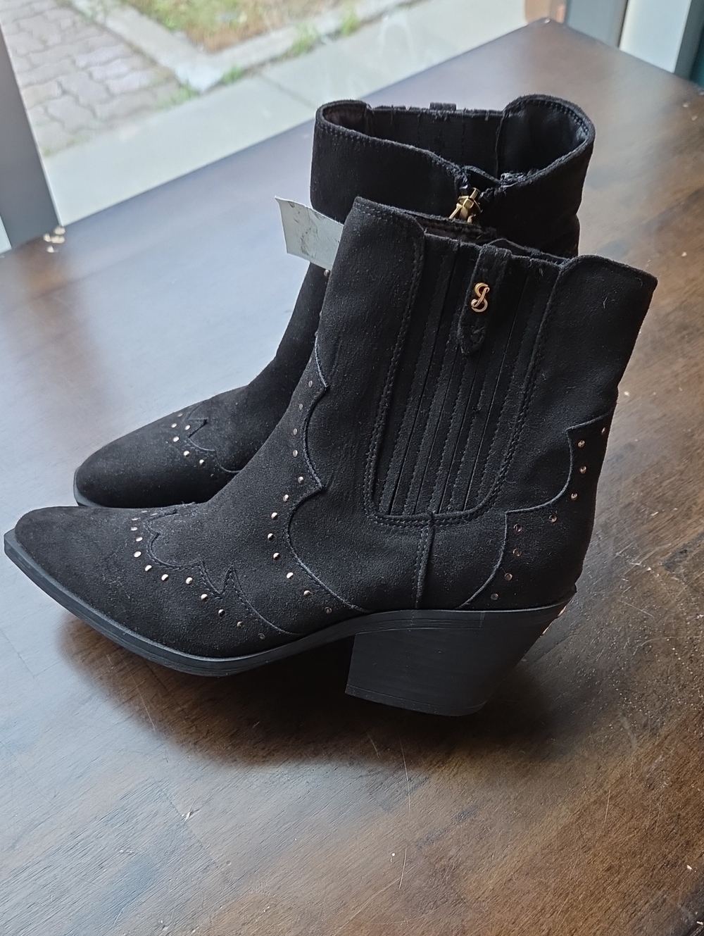 Sam And Libby Women's Black Western Booties MISMATCHED SIZES 7.5 Left 8 Right
